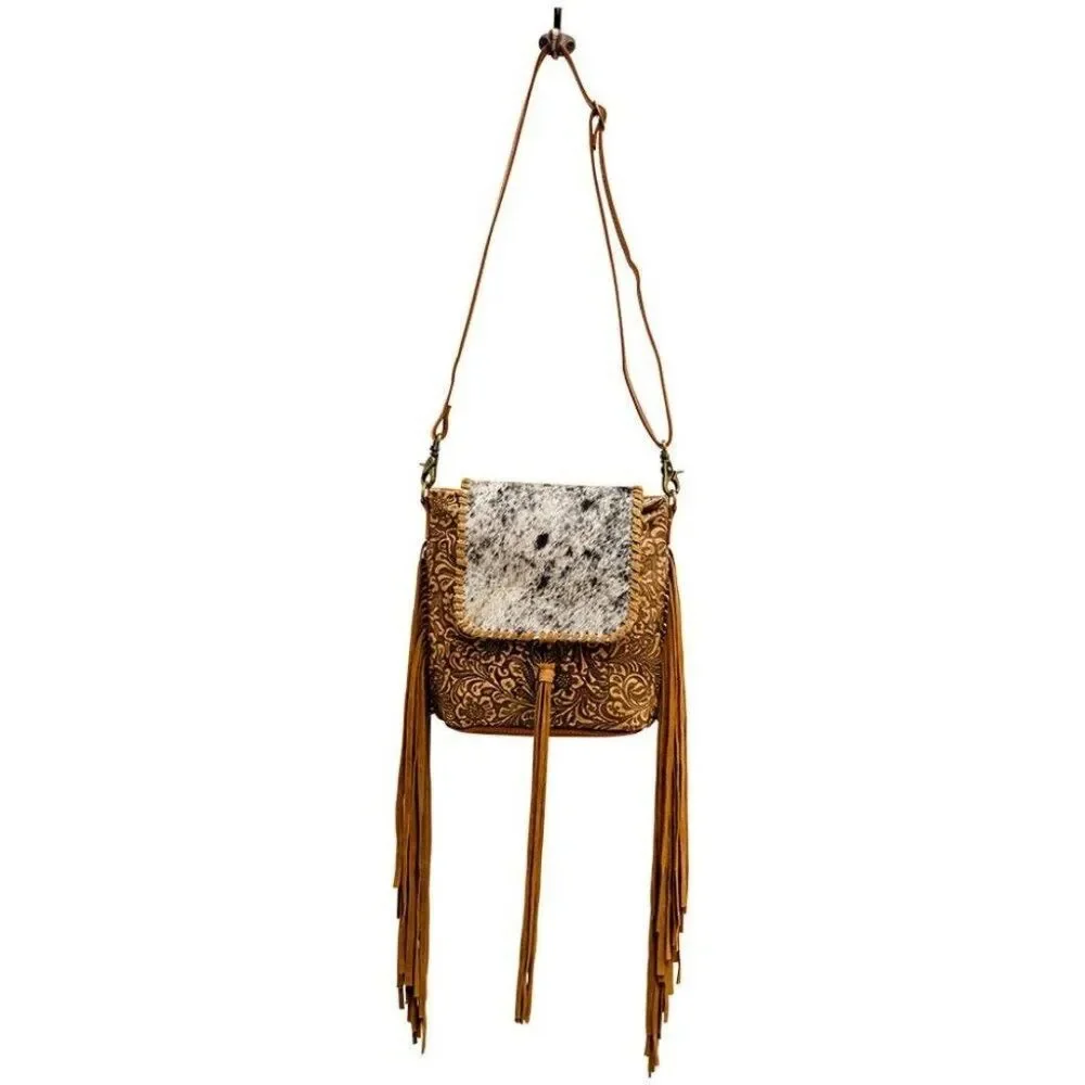 Myra Bag Handmade Maushold Leather & Hairon Upcycled Canvas & Cowhide